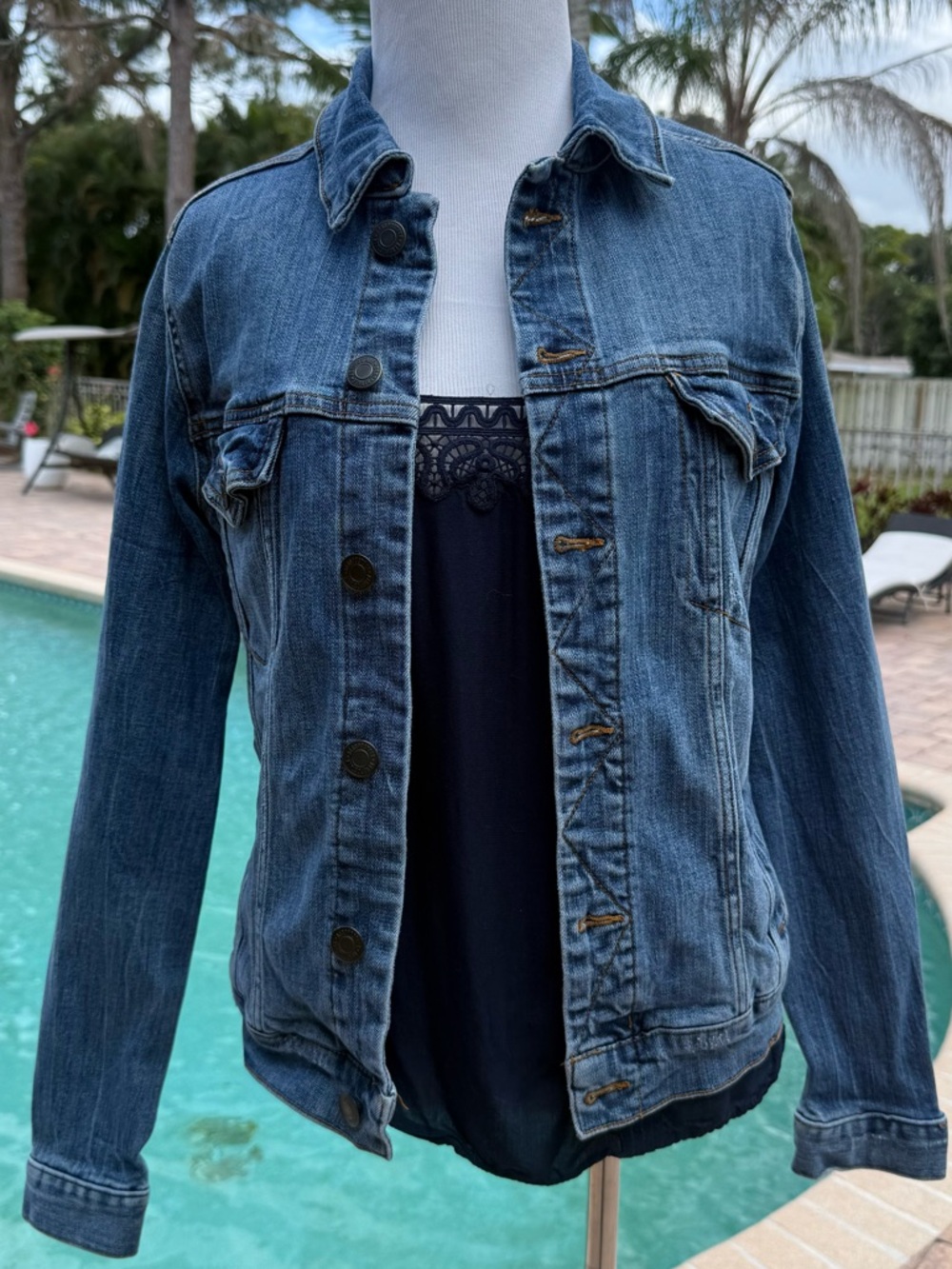 Aeropostale Blue Denim Trucker Jacket XS but fits small as well